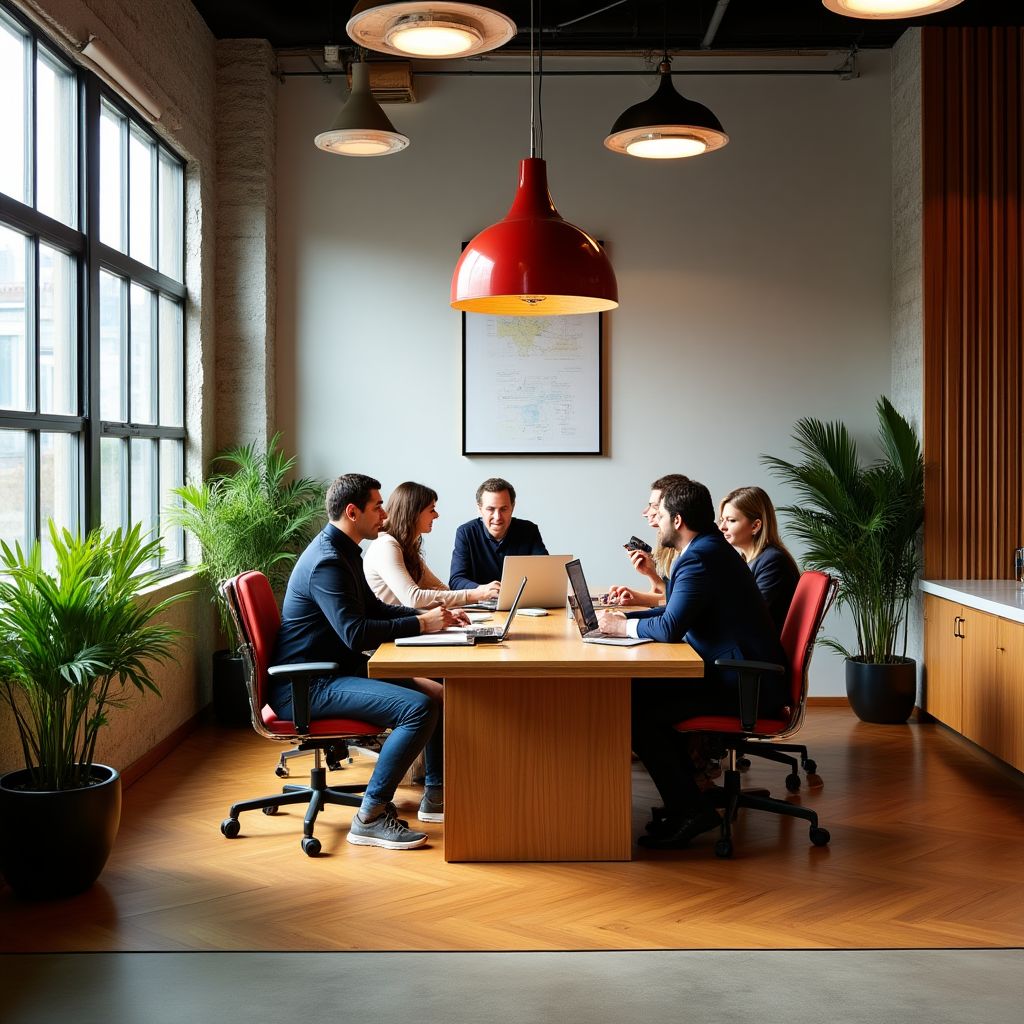 Equipo de trabajo colaborando